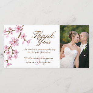 Kirschblüten danken Ihnen Foto-Karte Dankeskarte