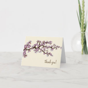 Kirschblüten-Dankeskarten mit Foto (lavendel) Dankeskarte