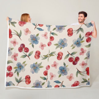 Kirschblüten-Decke Fleecedecke
