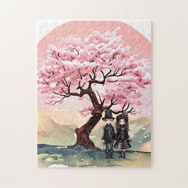 Kirschblüten-Dekorationspuzzle Puzzle (Vertikal)