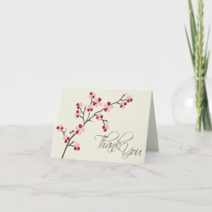 Kirschblüten Designer Danke Karte 2 (rot)