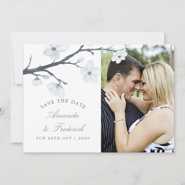 Kirschblüten, die das Datum speichern Save The Date (Vorderseite)