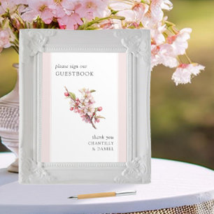 Kirschblüten-Druckbare-Hochzeitsgästebuch-Schild Poster