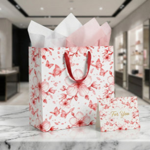Kirschblüten-Eleganz Große Geschenktüte