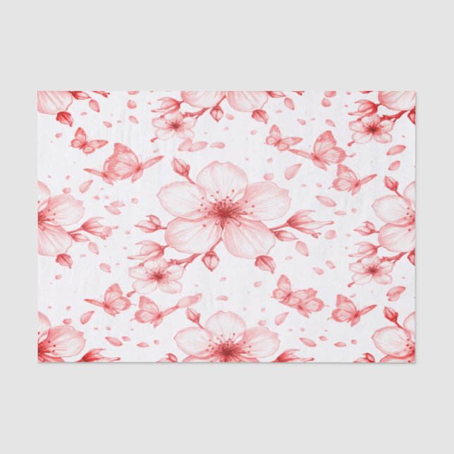 Kirschblüten-Eleganz Seidenpapier (Vorderseite)