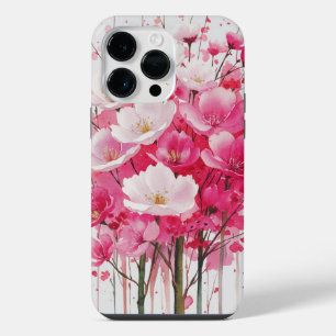 Kirschblüten-Eleganz - Wasserfarben-Florales Desig iPhone 14 Pro Max Hülle