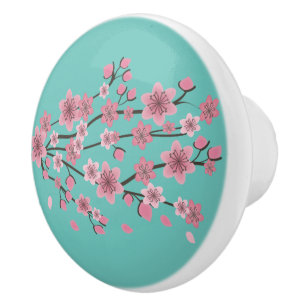 Kirschblüten-Fallende Blütenblätter Ombré-Kunst Keramikknauf