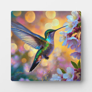 Kirschblüten-Fantasie-Kolibri Fotoplatte