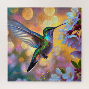 Kirschblüten-Fantasie-Kolibri Puzzle