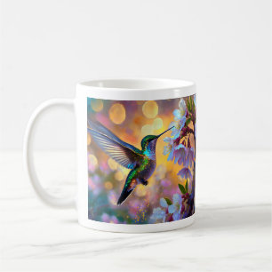Kirschblüten-Fantasie-Sonnenaufgang Kolibri Kaffeetasse