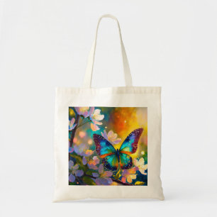 Kirschblüten-Fantasie-Sonnenaufgang-Schmetterling Tragetasche