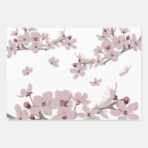 Kirschblüten Floating-Blume Geschenkpapier Set