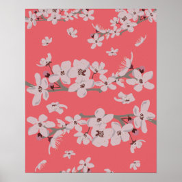 Kirschblüten Floating-Blume Poster