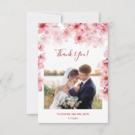Kirschblüten-Foto-Hochzeit-Dankeskarten Dankeskarte