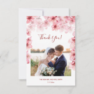 Kirschblüten-Foto-Hochzeit-Dankeskarten Dankeskarte