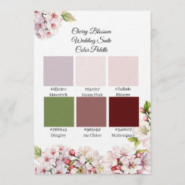 Kirschblüten-Frühlingsfarbpalette Einladung