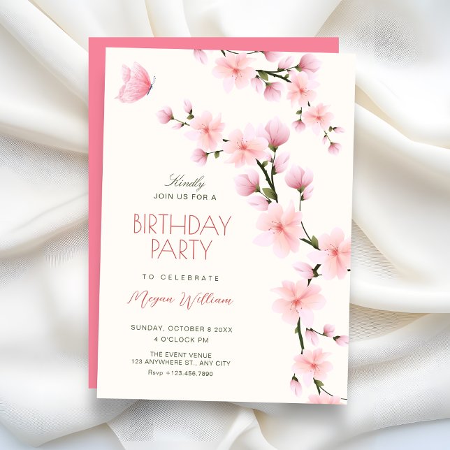 Kirschblüten-Geburtstag Einladung (Von Creator hochgeladen)