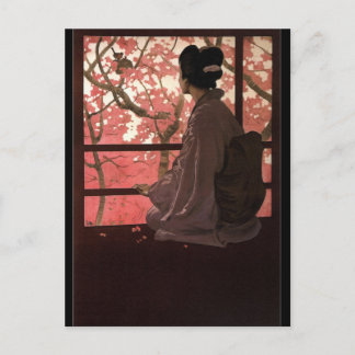 KIRSCHBLÜTEN-GEISHA POSTKARTE