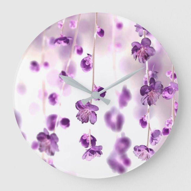 Kirschblüten Große Wanduhr (Vorderseite)