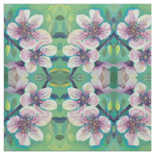 Kirschblüten handgemalt mit Wasserfarbe Stoff