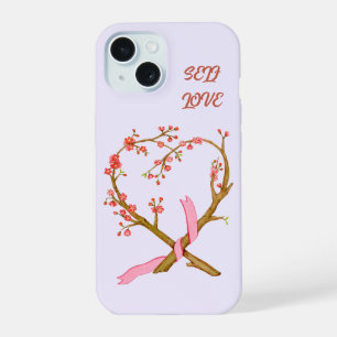 Kirschblüten-Herz-Selbstliebe-Handyhülle iPhone 15 Hülle