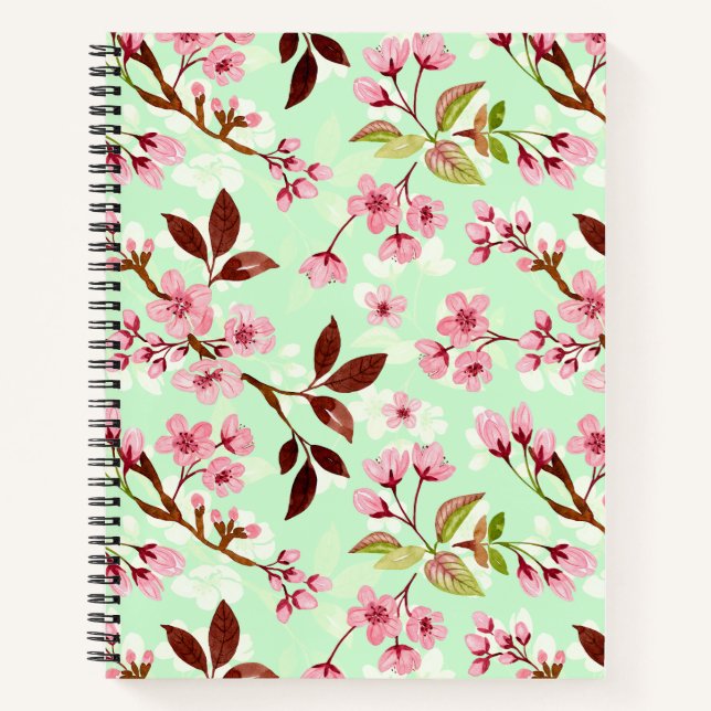 Kirschblüten - Hintergrund Notizbuch (Vorderseite)
