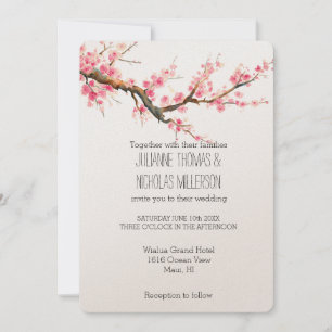 Kirschblüten Hochzeit Einladung