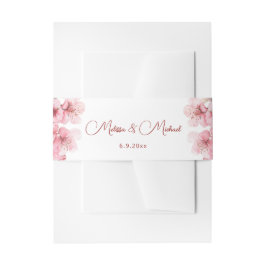 Kirschblüten-Hochzeit in Rosa und Weiß Einladungsbanderole