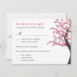 Kirschblüten-Hochzeits-RSVP-Karte RSVP Karte