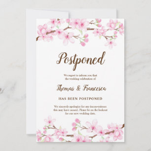 Kirschblüten Hochzeitsankündigung verschoben Einladung