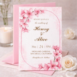 Kirschblüten-Hochzeitseinladung Einladung