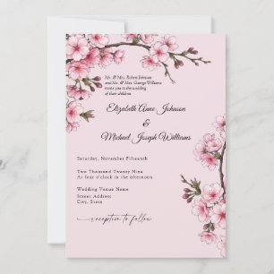 Kirschblüten-Hochzeitseinladung Einladung