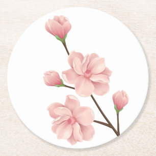 Kirschblüten-Hochzeitsfeier Runder Pappuntersetzer