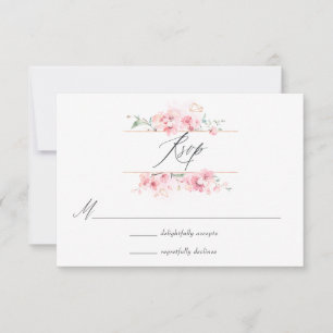 Kirschblüten-Hochzeitsfoto im Frühling RSVP Karte