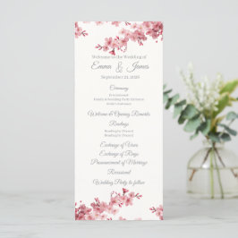 Kirschblüten Hochzeitsprogramm Vorlagen. Programm