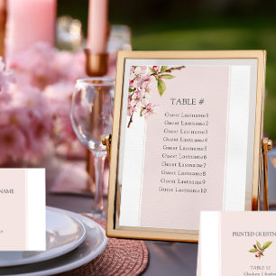 Kirschblüten-Hochzeitstisch-Sitzkarte