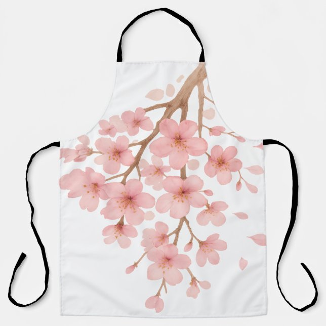Kirschblüten-Illustration Schürze (Vorderseite)