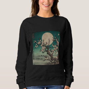 Kirschblüten im Mondlicht Japanische Kunst Sweatshirt