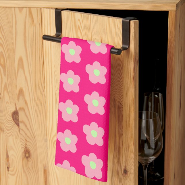 Kirschblüten in Rosa Geschirrtuch (Drittel gefaltet)
