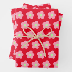 Kirschblüten in Rot Geschenkpapier Set
