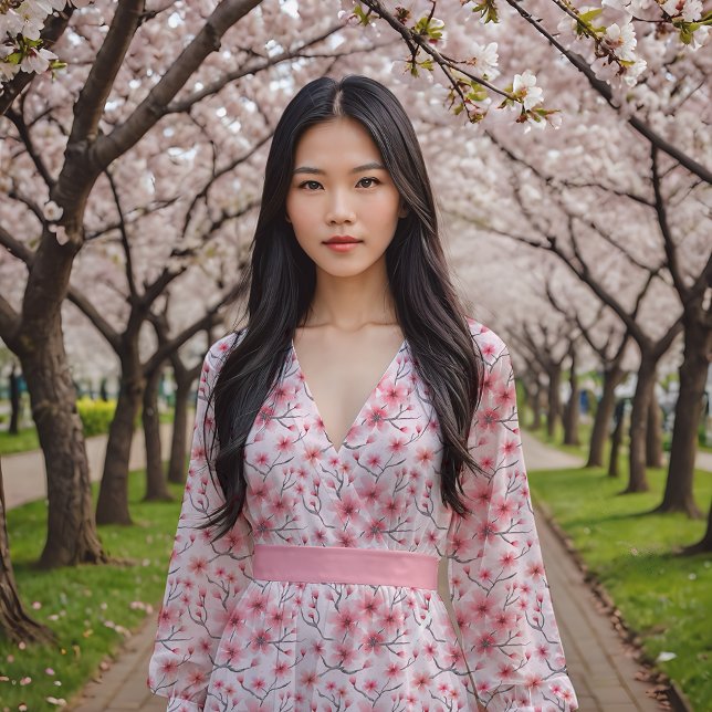 Kirschblüten in Weiß Stoff (Von Creator hochgeladen)