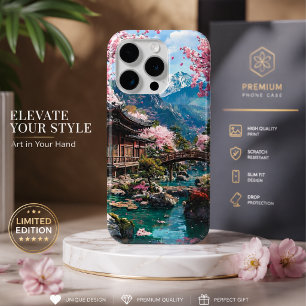 Kirschblüten-Japanisch Elegante Goldene Hochzeits- iPhone 15 Pro Hülle