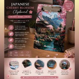 Kirschblüten-Japanisch Elegante Goldene Hochzeitsf Mini Klemmbrett