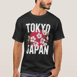 Kirschblüten Japanische Flagge Karte Japan Kultur  T-Shirt