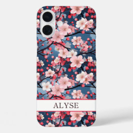 Kirschblüten Japanische Sakura Monogramm iPhone 16 Plus Hülle