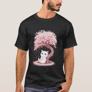 Kirschblüten-Japanischer-Baum-Süße-Katze-Kätzchen- T-Shirt