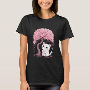 Kirschblüten-Japanischer Baum Süße Katze Kätzchen T-Shirt