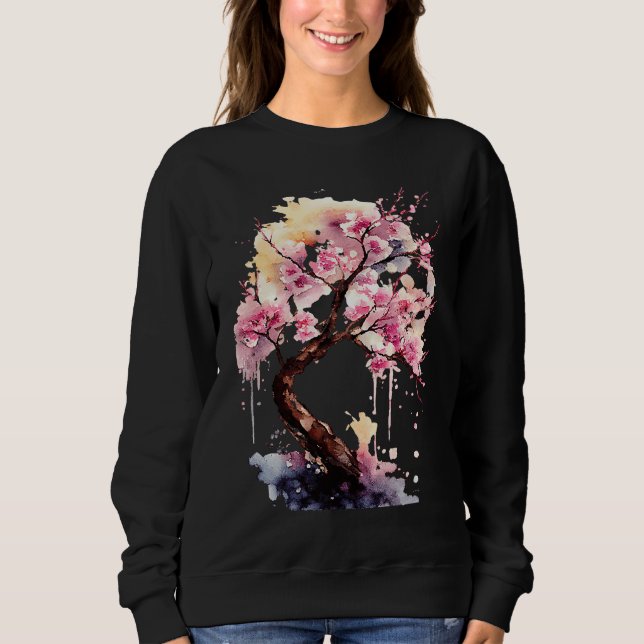 Kirschblüten-Japanischer Kirschbaum Sweatshirt (Vorderseite)