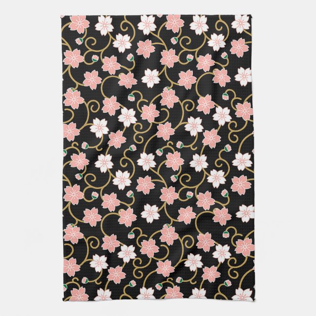 Kirschblüten, japanisches Design Geschirrtuch (Vertikal)