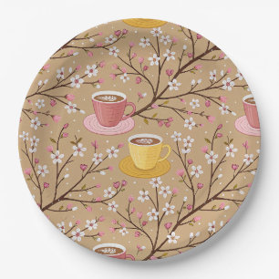 Kirschblüten-Kaffeebecher-Cozy-Muster (4) Pappteller